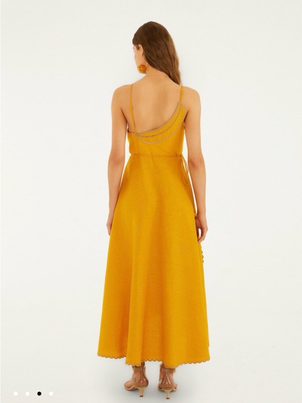 Farm Rio Yellow Bananas Euroflax™ Premium Linen Maxi Wrap Dress - Picture 3 of 6
